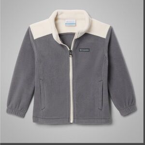 Columbia Two-Tone Fleece Jacket in Gray and Cream